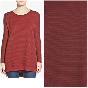 NWT TROUVE |  Long Burgundy Side Zip Tunic Sweater